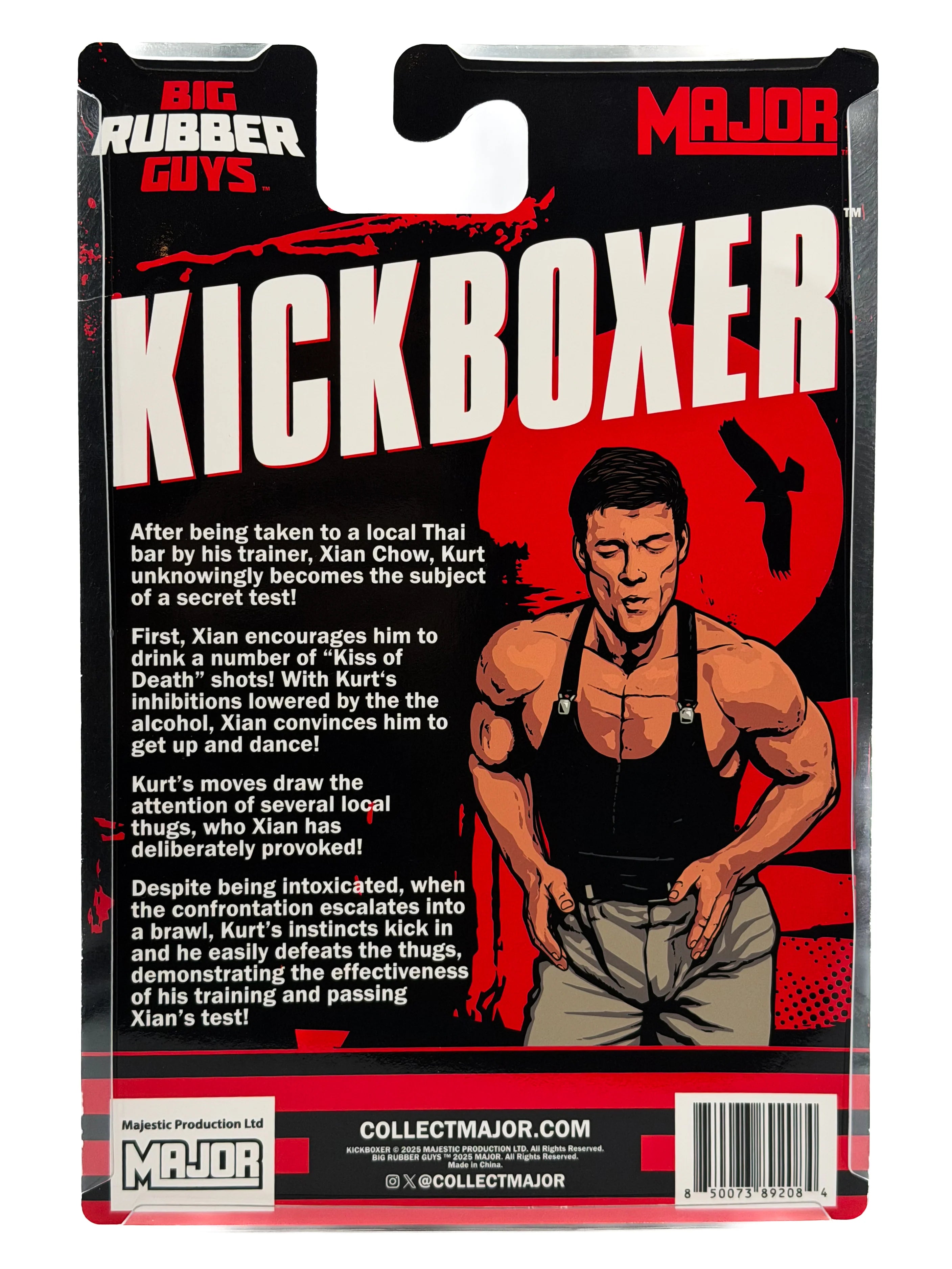Kurt Sloane Kickboxer Dancing Major Big Rubber Guys 1:9 Scale 8-Inch Posed Wrestling Figure packaging back by Major