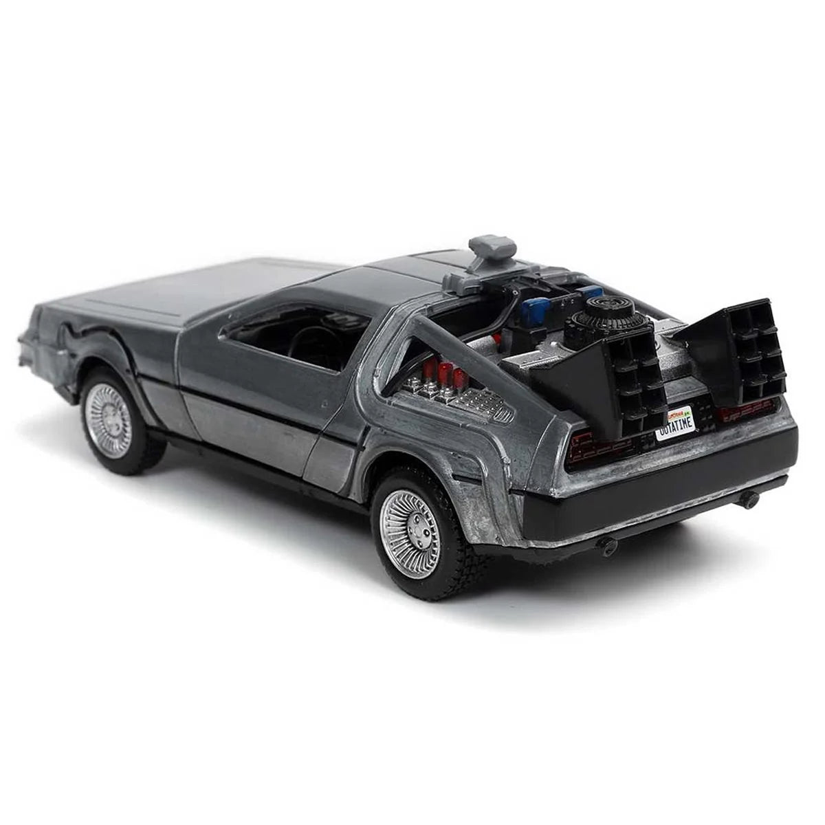Time Machine 5 in. Jada Toys Vehicles: Die-Cast Metal Back to the Future "1" 1:32 rear view of DeLorean toy