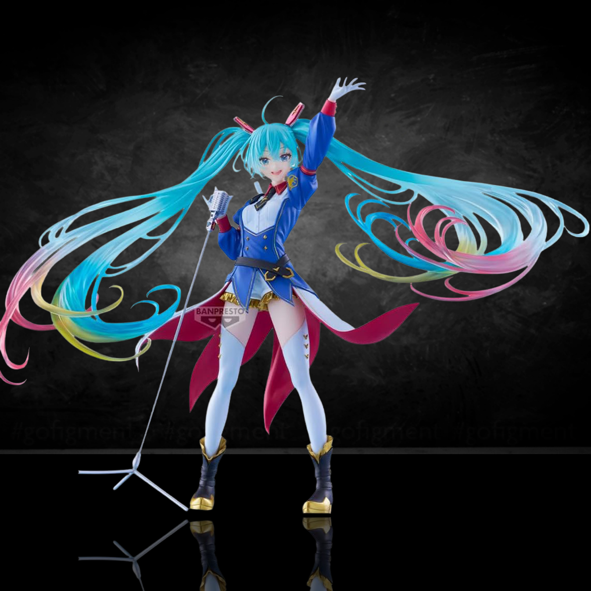 Banpresto Evolve Gundam 45th x Hatsune Miku Collaboration 8.3" Premium Figure - Authentic with dynamic pose and vibrant hair colors