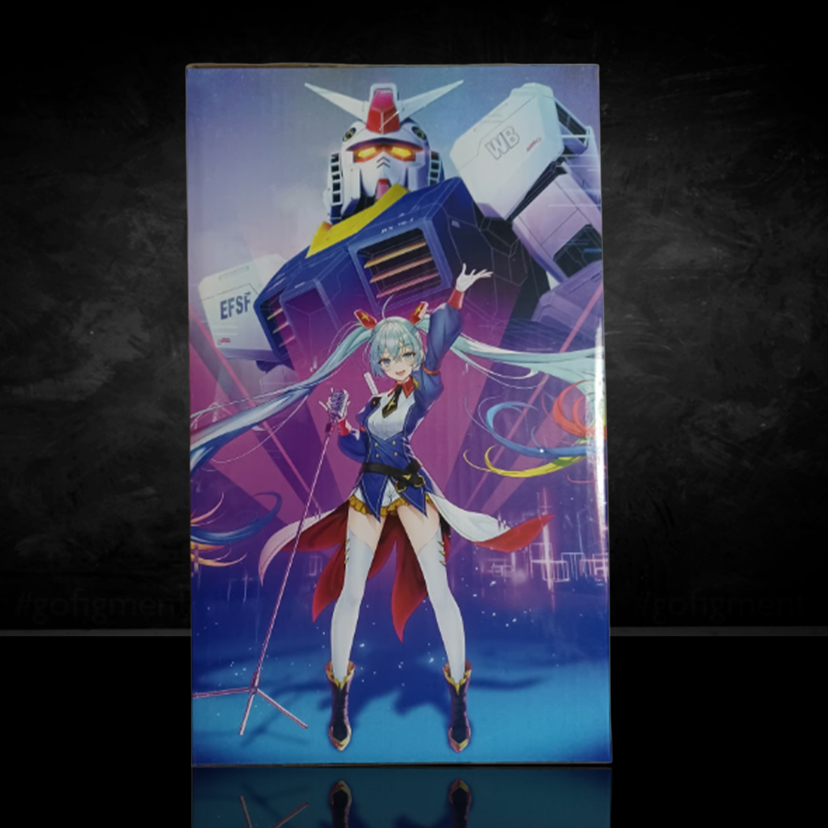 Banpresto Evolve Gundam 45th x Hatsune Miku Collaboration 8.3" Premium Figure - Authentic packaging art with characters.