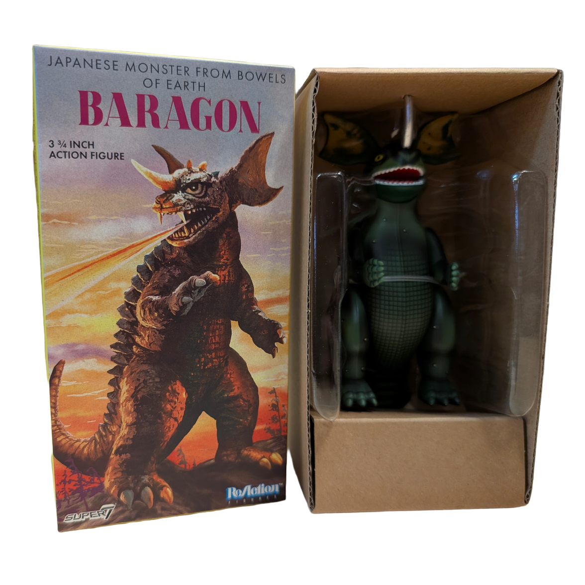 Toho ReAction Wave 1 Baragon (Marusan Tin) 3.75” Retro Style Action Figure