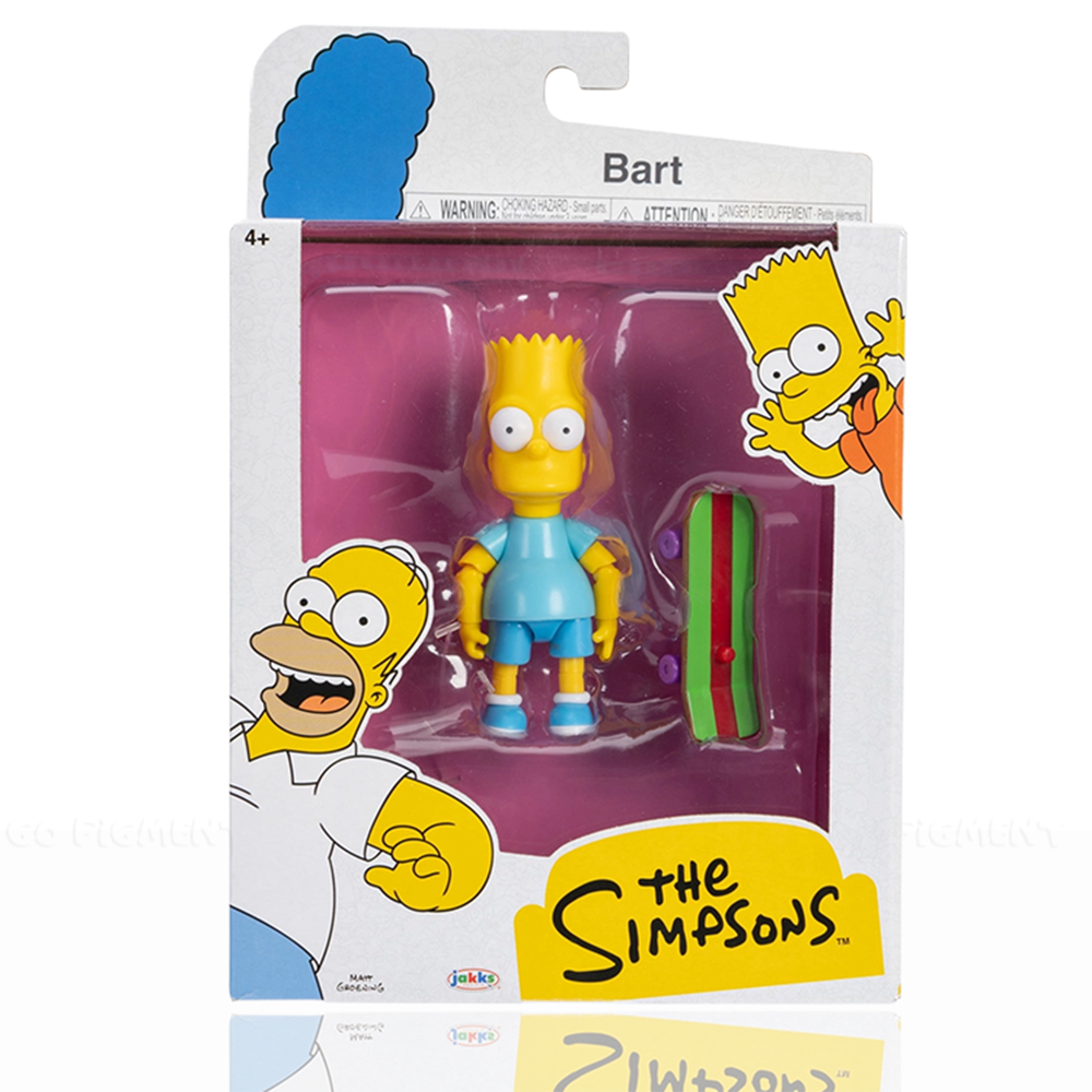 Bart Simpson Blue Shirt Skateboard Simpsons 5 Inch Premium Action Figure Jakks Pacific New in packaging