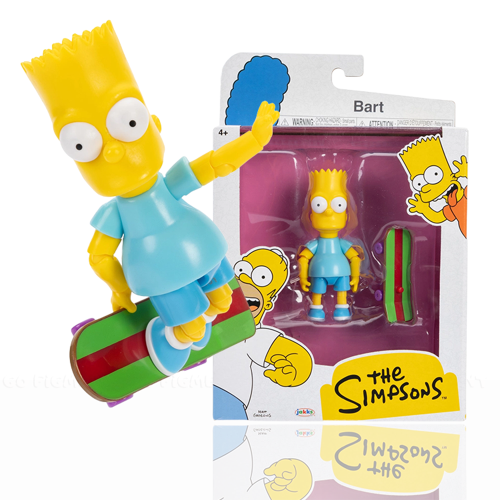 Bart Simpson Blue Shirt Skateboard Simpsons 5 Inch Premium Action Figure Jakks Pacific New collectible toy with skateboard