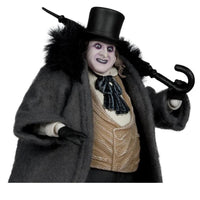 McFarlane Batman Returns The Penguin deluxe action figure wearing top hat and fur coat holding umbrella cane