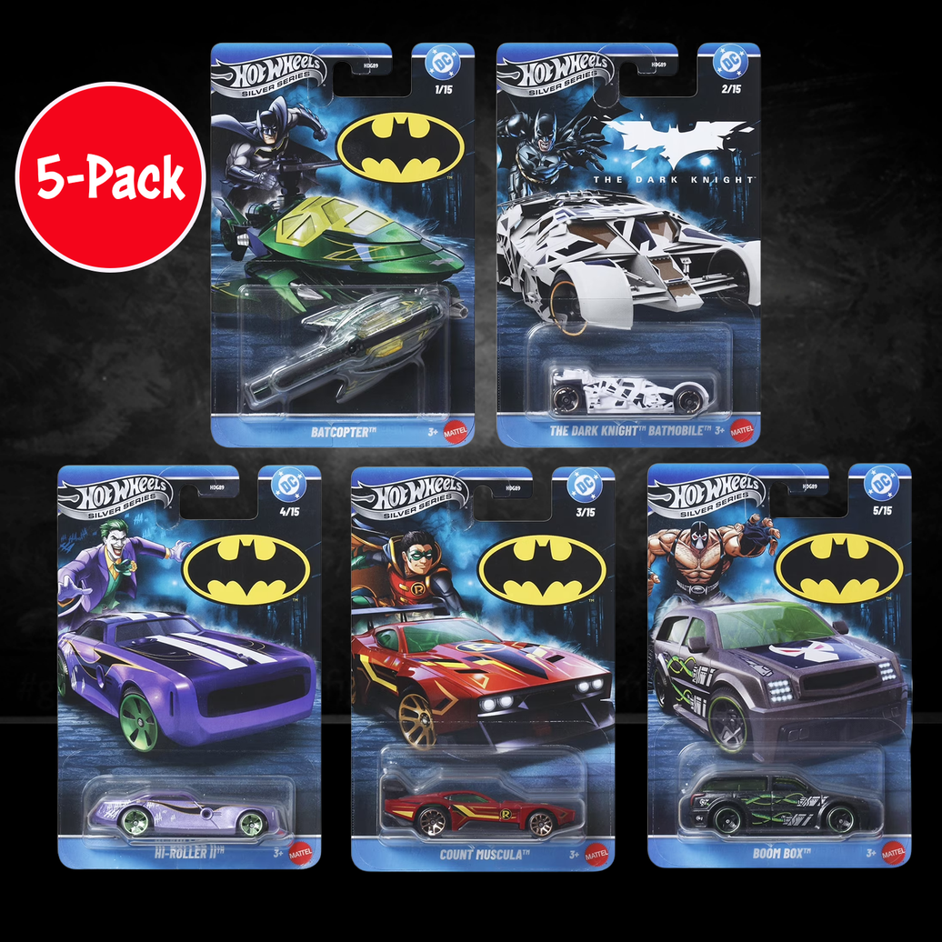 Mattel - Hot Wheels 1:64 Silver Series Batman 5-Piece S Assortment (DC)