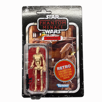Battle Droid Star Wars Retro Collection Action Figure 1:18 Scale TPM by Kenner in vintage Star Wars packaging