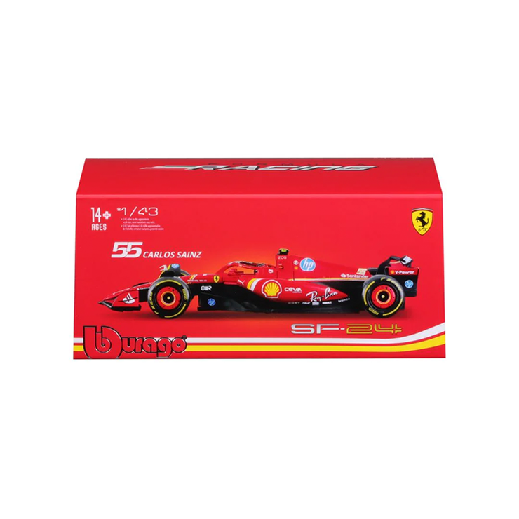 Bburago Ferrari SF-24 #55 Carlos Sainz with Helmet 1:43 Scale Model