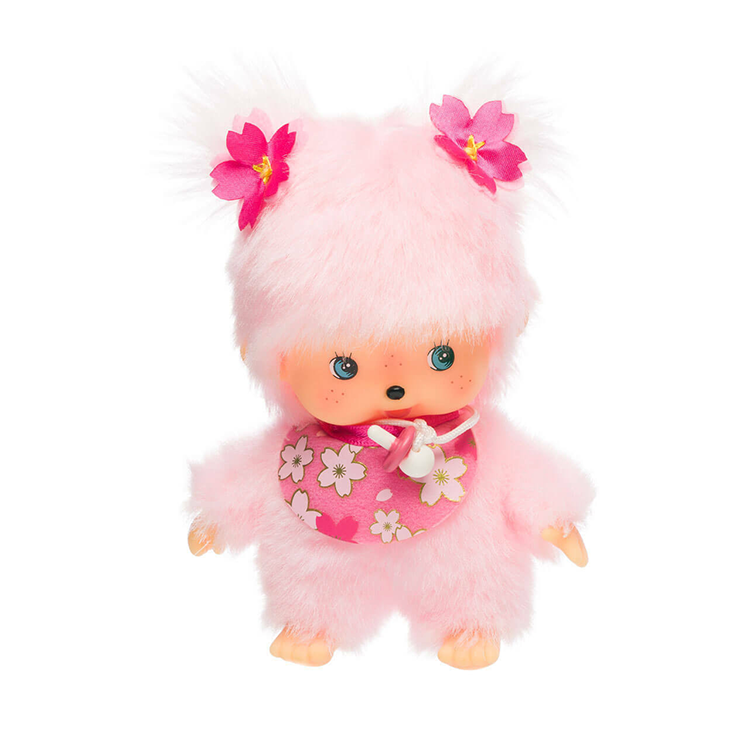 Sekiguchi Monchhichi Bebichhichi Sakura Cherry Blossom 4.75" Monkey Plush - NWT