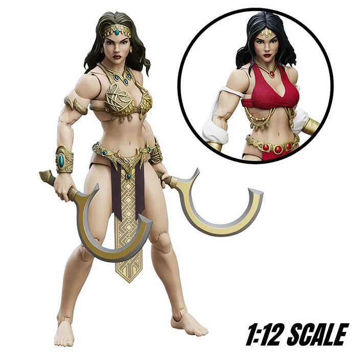 Belit Queen of Black Coast 6" Boss Fight Studio Figure Epic HACKS with dual crescent blades and alternate red outfit