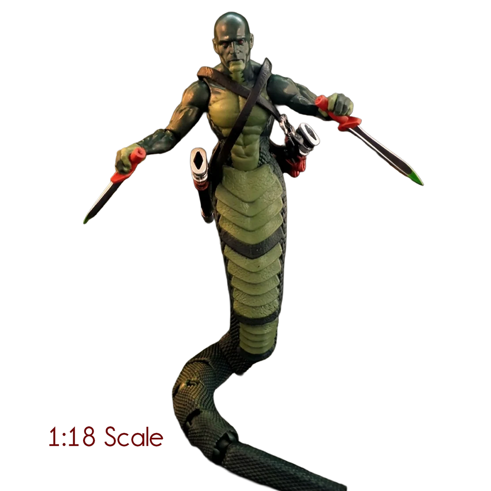 Berzerker of the Gorgon Horde -Vitruvian H.A.C.K.S. 1:18 Scale Action Figure by Boss Fight Studio, snake warrior with swords