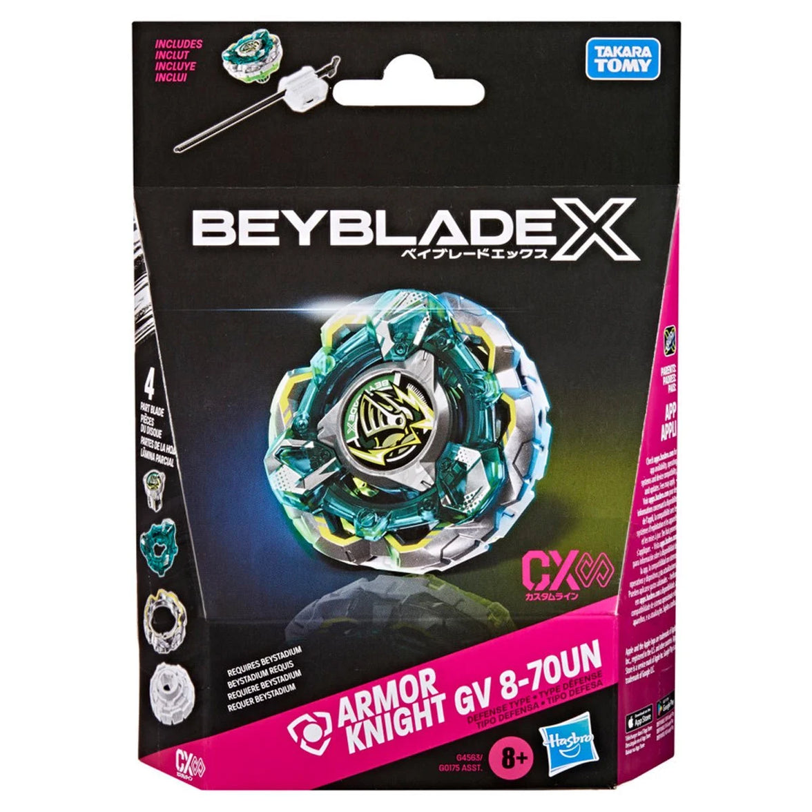 Beyblade X Armor Knight GV 8-70UN CX Infinity Starter Pack Set Hasbro Beyblade Spinning Tops