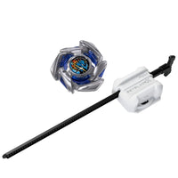 Beyblade spinning top with a white ripcord launcher