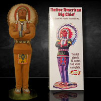 Native American Big Chief 1:8 Scale Model Kit – New In Box by Atlantis Models, vintage collectible assembly kit tribute