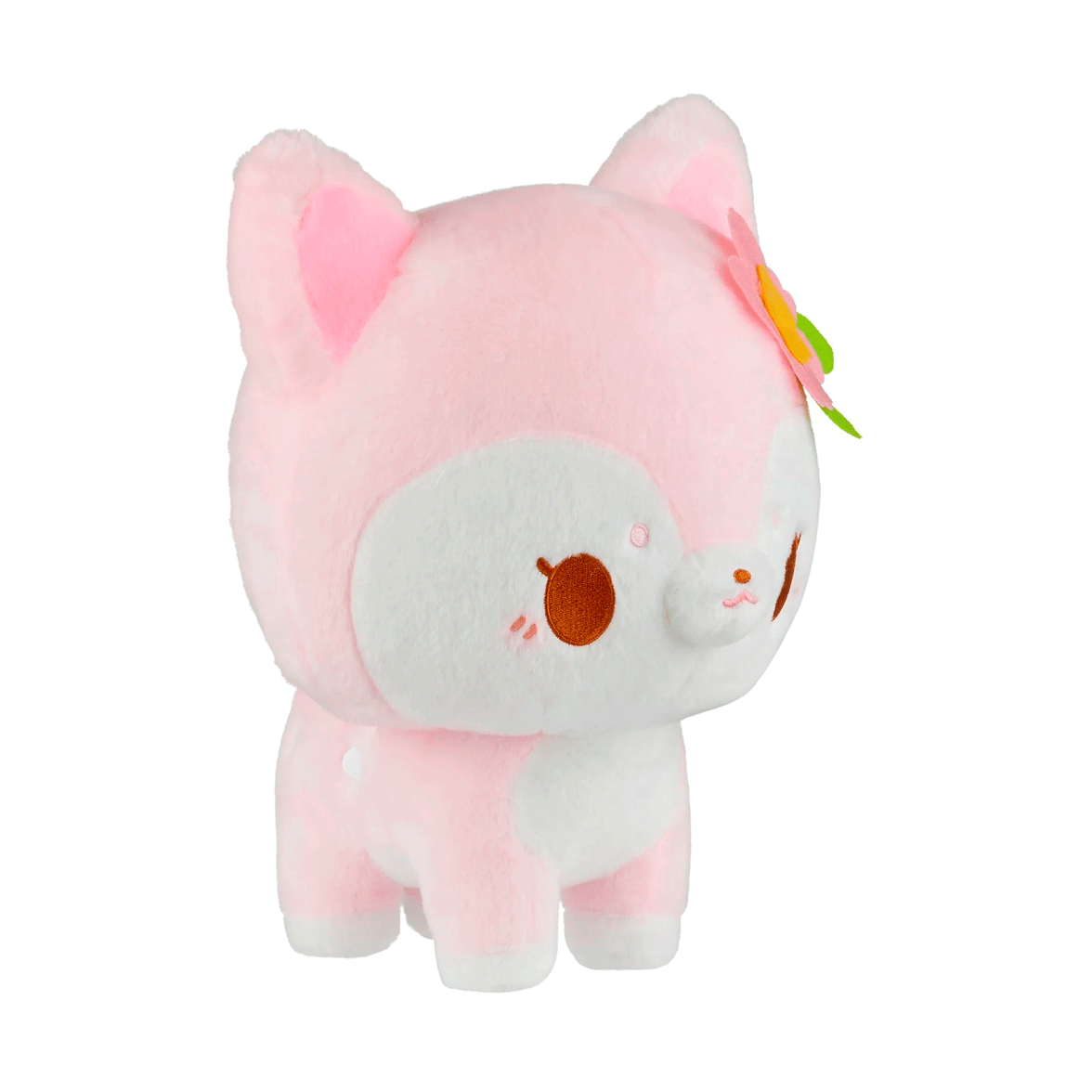 Birduyen Speckle pink deer plush with flower detail, soft kawaii companion toy for all ages