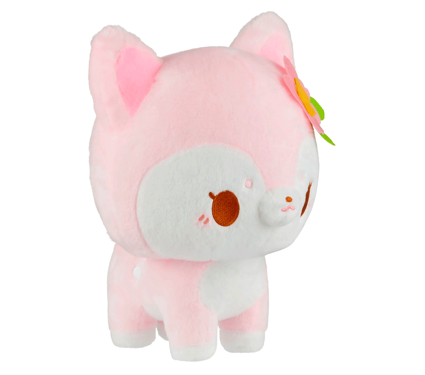 Birduyen Speckle pink deer plush with flower detail, soft kawaii companion toy for all ages