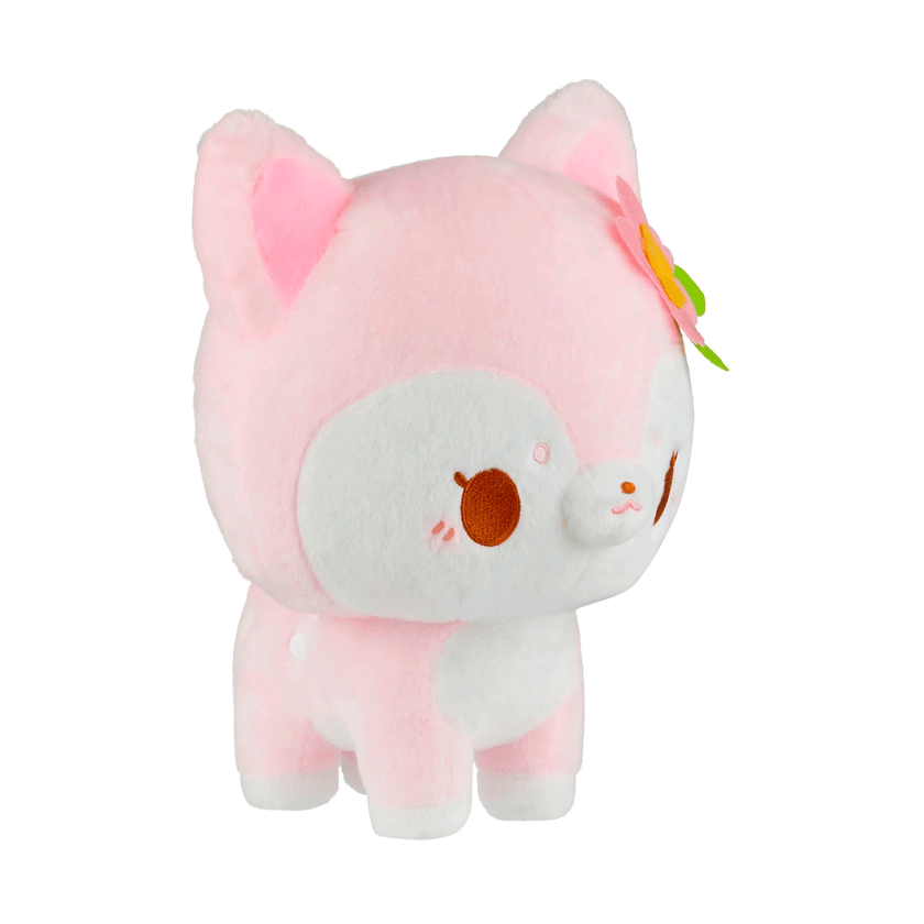 Birduyen Speckle pink deer plush with flower detail, soft kawaii companion toy for all ages