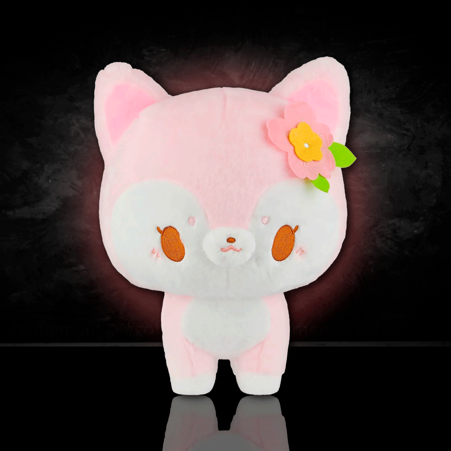 Birduyen Speckle pink deer plush with flower accessory, soft and cute kawaii companion for all ages