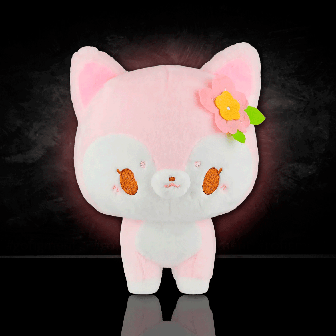 Birduyen Speckle pink deer plush with flower accessory, soft and cute kawaii companion for all ages