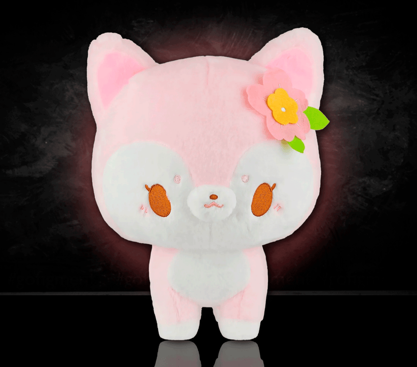 Birduyen Speckle pink deer plush with flower accessory, soft and cute kawaii companion for all ages