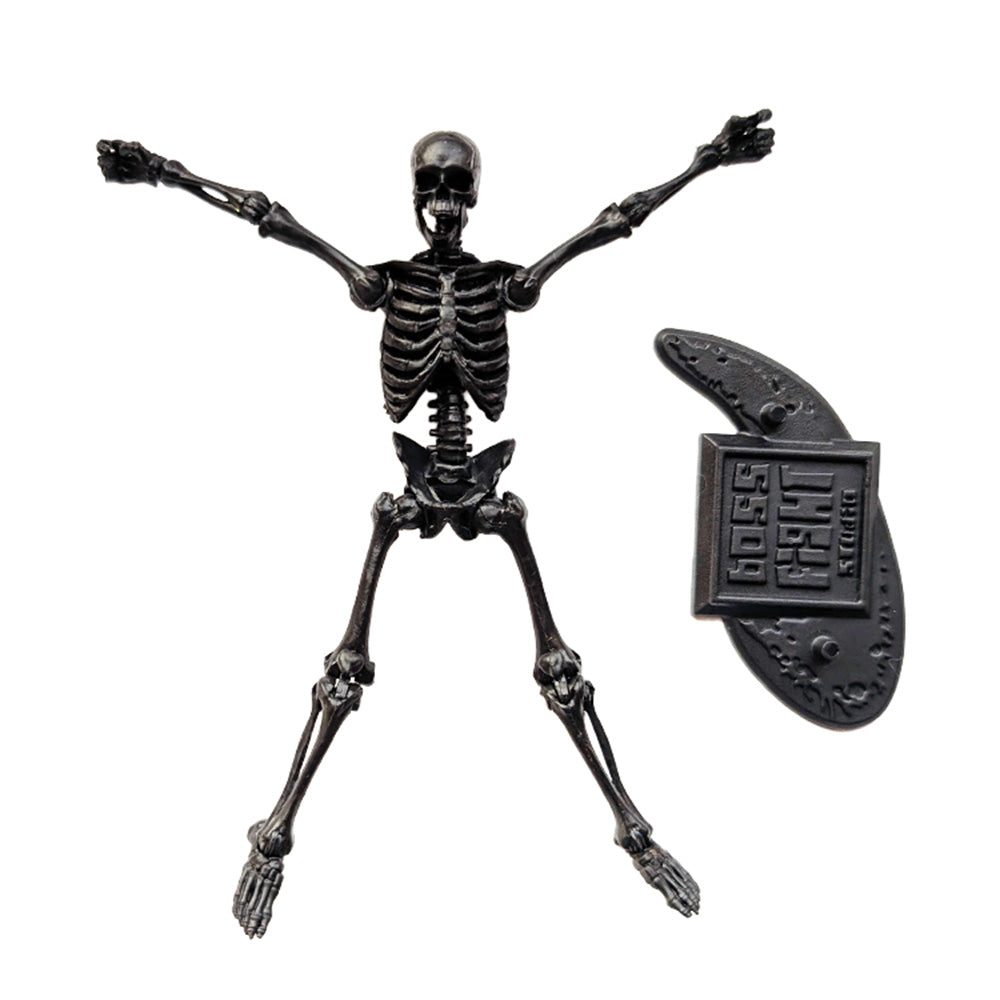 Vitruvian H.A.C.K.S. BLACK 1:18 Scale Action Figure: Skeleton Blank by Boss Fight Studio Llc posed with display stand