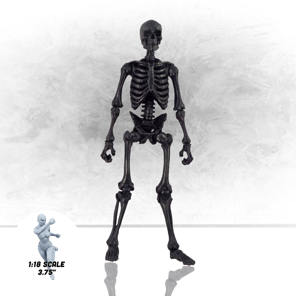 Vitruvian H.A.C.K.S. BLACK 1:18 Scale Action Figure: Skeleton Blank