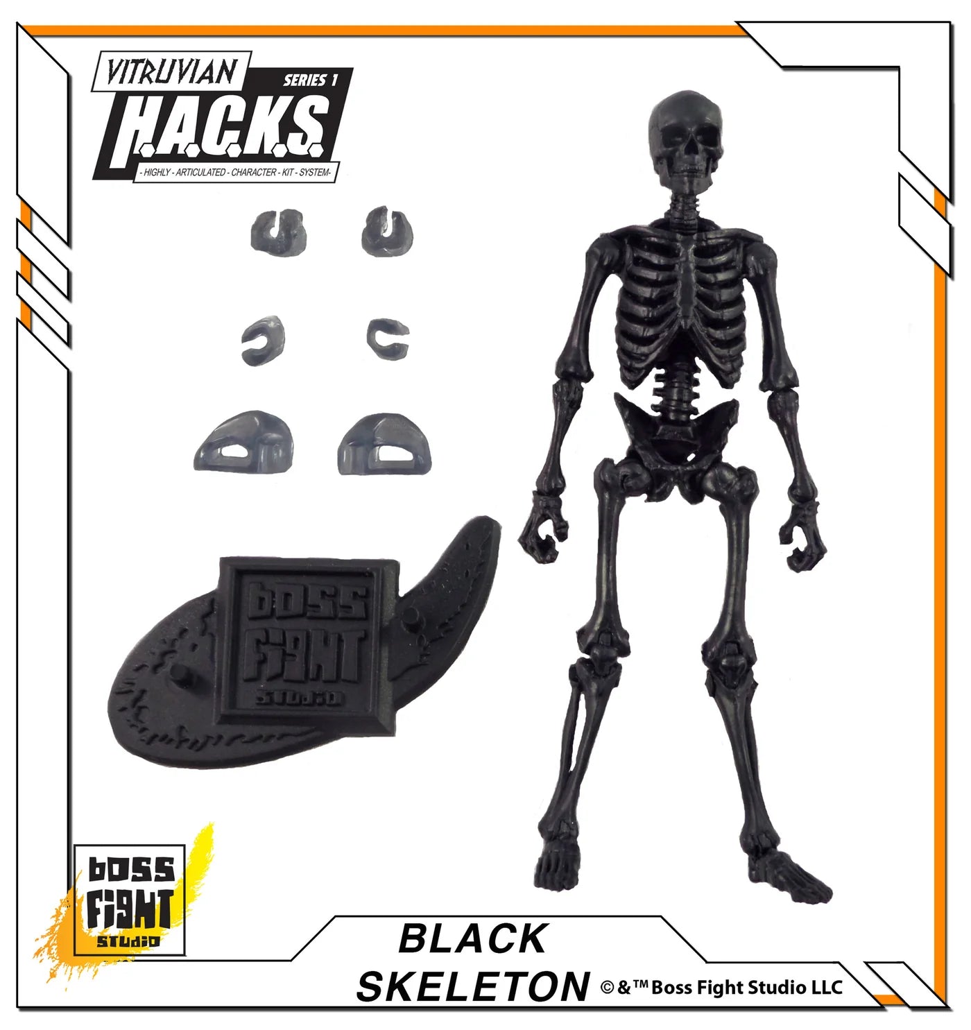 Vitruvian H.A.C.K.S. BLACK 1:18 Scale Action Figure: Skeleton Blank