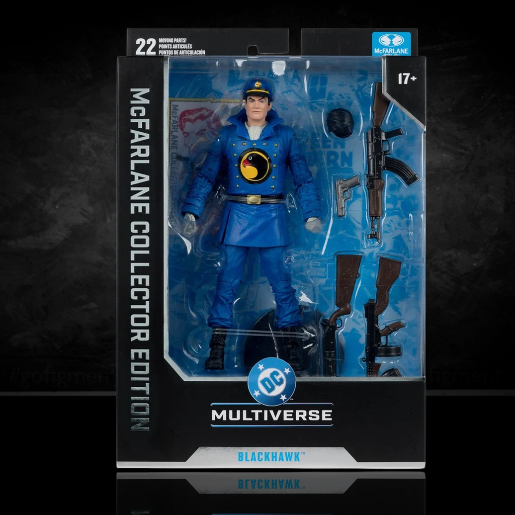 DC McFarlane Collector Edition Wave 13 #49 Blackhawk DC Classics 7-Inch Scale Action Figure in packaging with weapons accessories