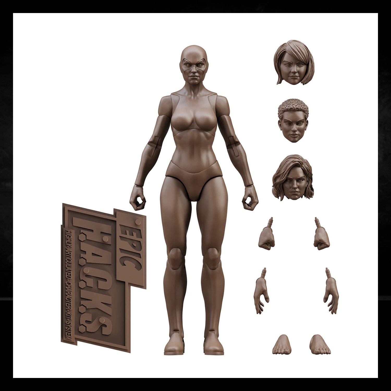 EPIC H.A.C.K.S. Blank Female COFFEE 6" Scale Premium Action Figure