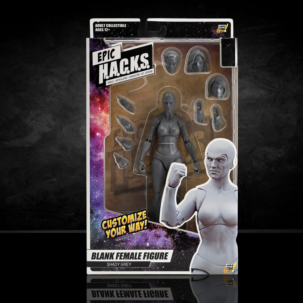 EPIC H.A.C.K.S. Blank Female SHADY GREY 6" Scale Premium Action Figure