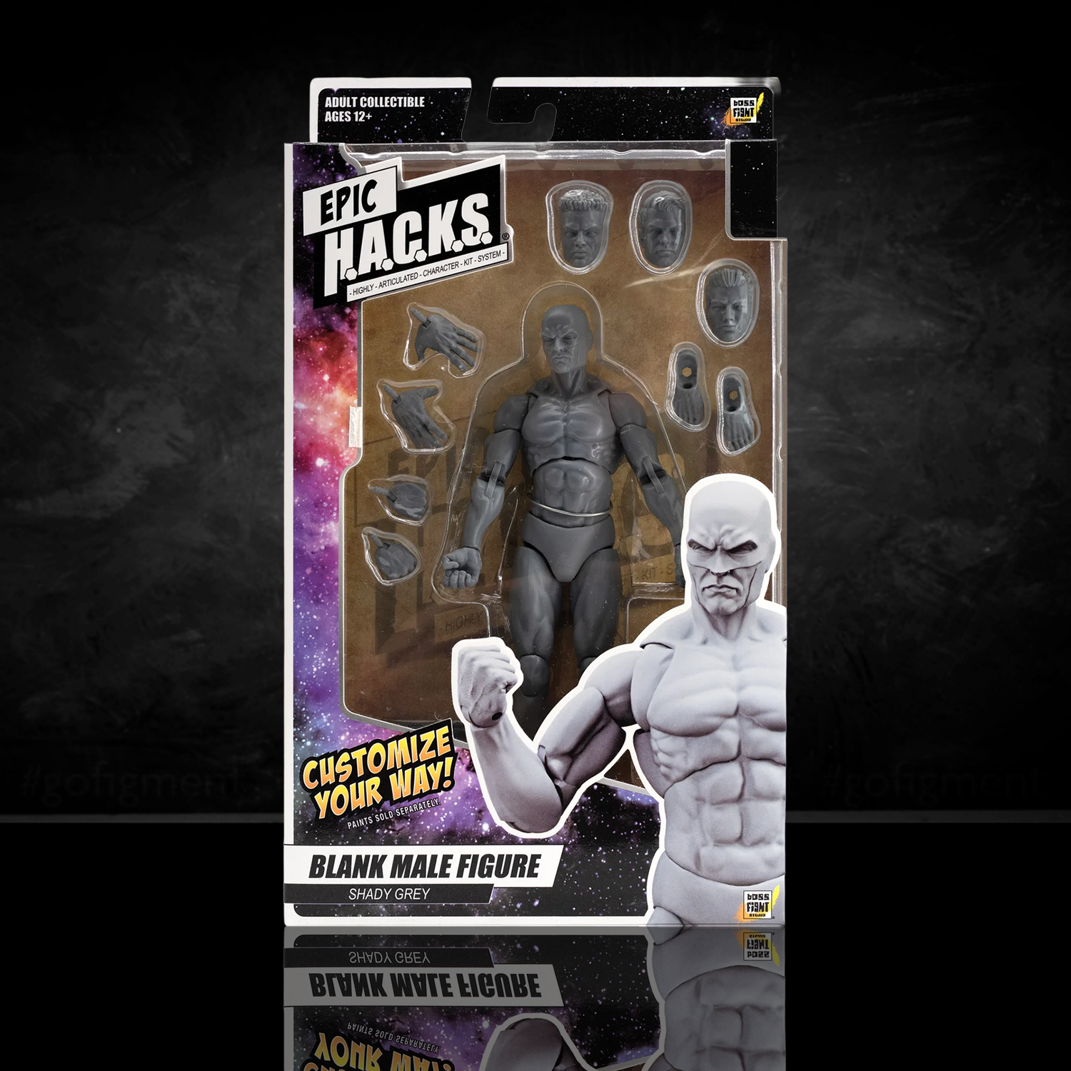 EPIC H.A.C.K.S. Blank Male SHADY GREY 6" Scale Premium Action Figure