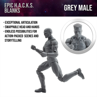 EPIC H.A.C.K.S. Blank Male SHADY GREY 6" Scale Premium Action Figure
