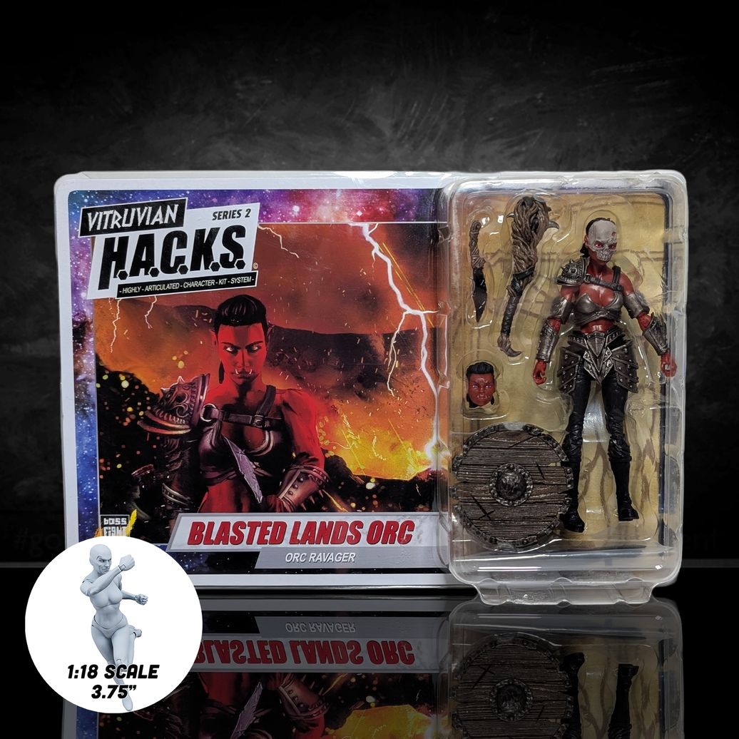 Vitruvian H.A.C.K.S. Action Figure: Female Blasted Lands Orc - Orc Ravager 1:18 Scale
