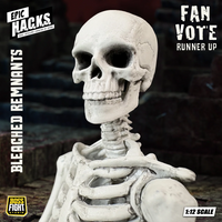Detailed white skeleton figure labeled Bleached Remnants with Fan Vote Runner Up text and 1 12 scale label