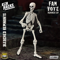 Skeleton figure standing on a dark stone surface with Bleached Remnants and fan vote runner up text