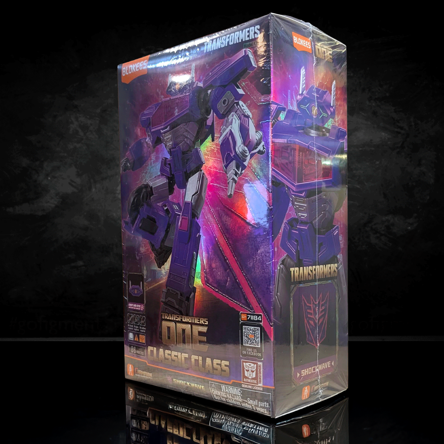 Blokees Transformers Classic Class Shockwave fully articulated model kit with light-up features in original packaging