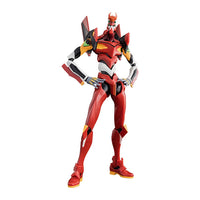 Hasbro Neon Genesis Evangelion Unit 02 action edition Blokees model kit standing with hands on hips on white background