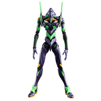 Neon Genesis Evangelion Unit-01 model kit by Hasbro in purple and green standing pose against white background