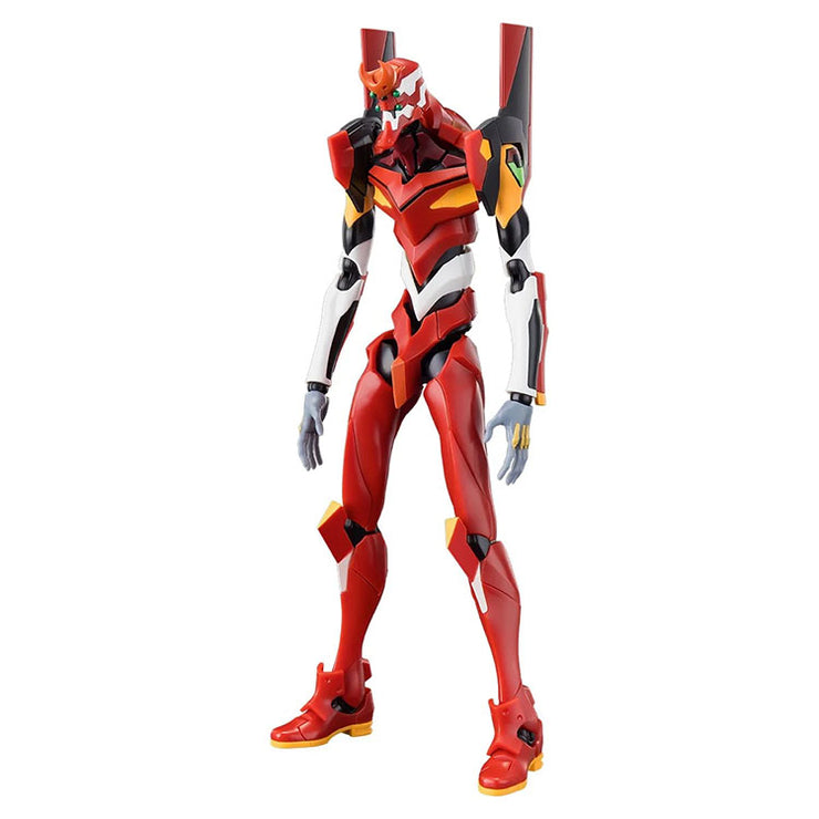 Hasbro Neon Genesis Evangelion Unit 02 detailed action edition model kit with vibrant red and orange colors.