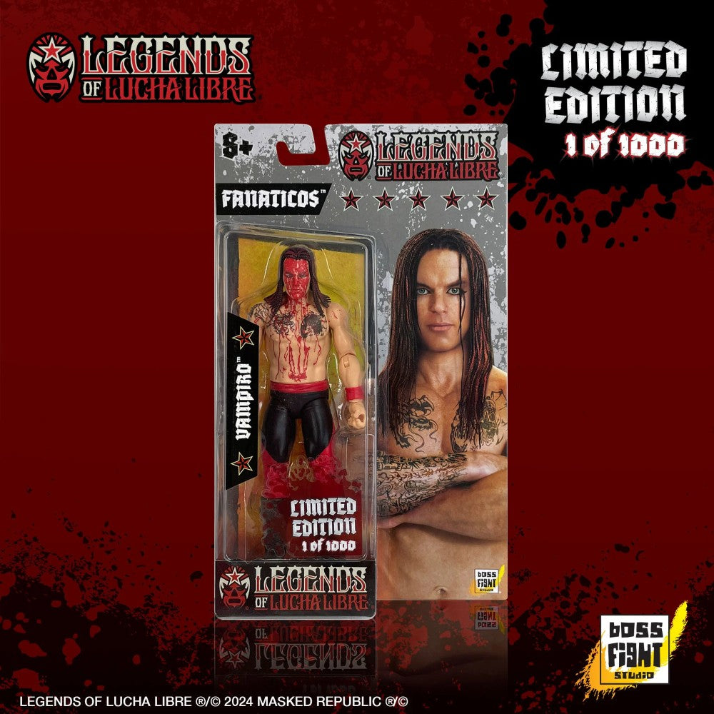 Bloody Vampiro Legends of Lucha Libre Fanaticos 6" Action Figure – Classic 90s Era (1:12 Scale)
