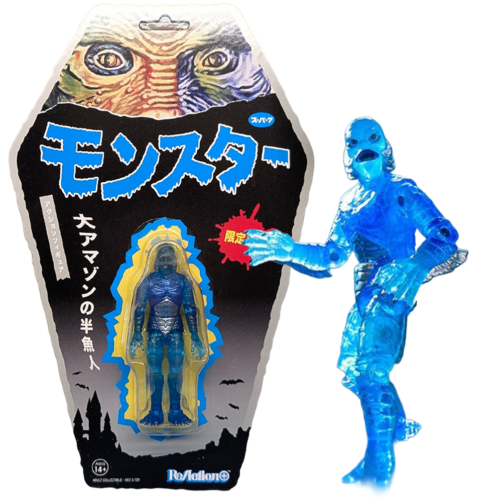 Universal Monsters ReAction+ Creature from the Black Lagoon Clear Blue Action Figure by Super7 3.75 Inch