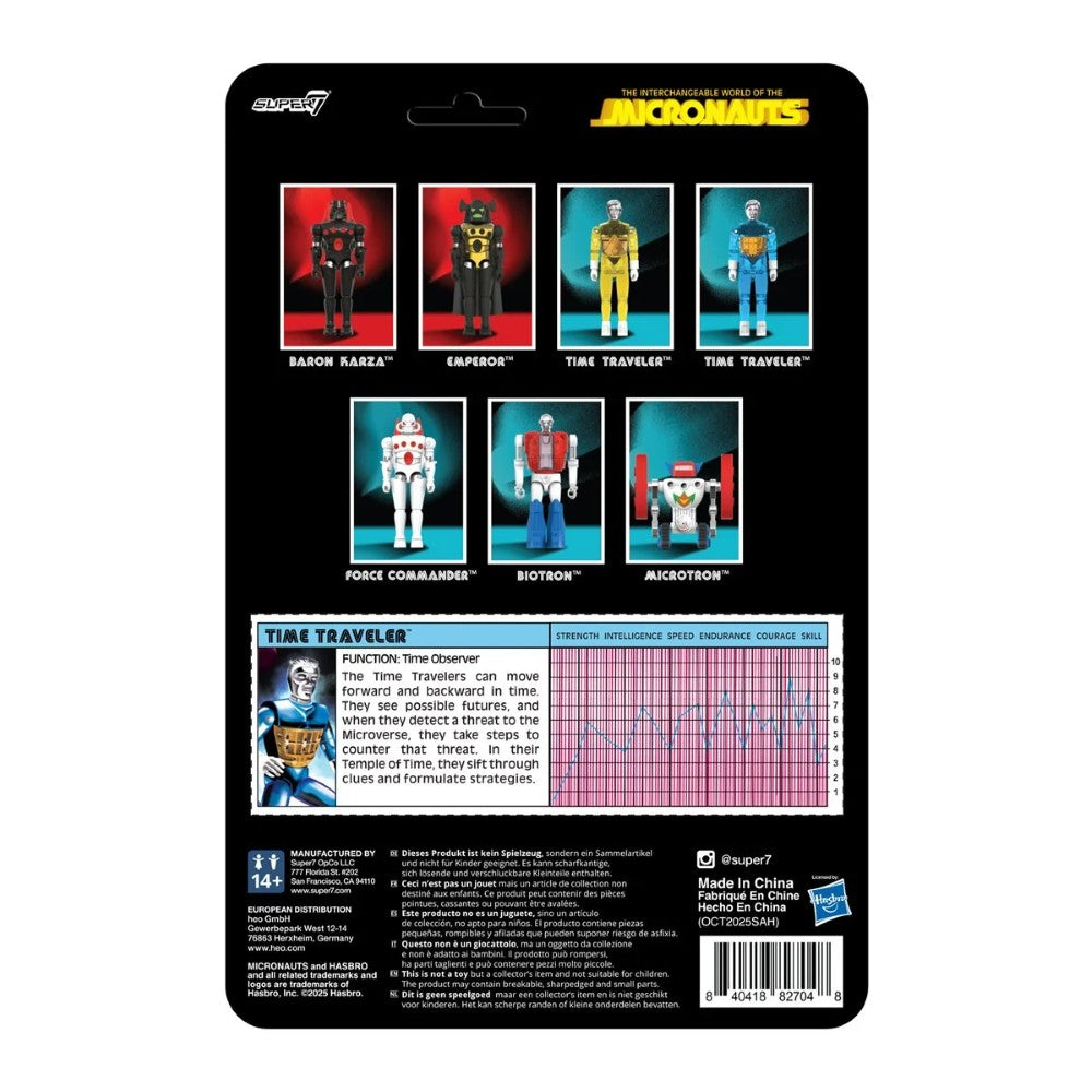 Time Traveler Micronauts Translucent Blue Super7 ReAction+ Action Figure