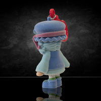 UCC World of Strawberry Shortcake soft flocked mini figure clip in layered blue hat and coat with red clip attachment