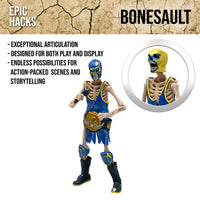 Bonesault: The Acrobatic Skeleton Luchador (Epic H.A.C.K.S.) 6" Action Figure – 1:12 Scale Undead Flyer