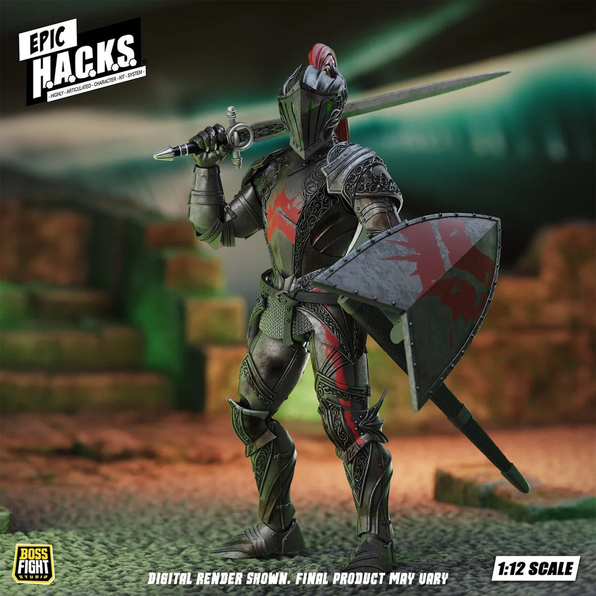 Dire Knight 6" Boss Fight Studio Action Figure Epic HACKS Articulated armored knight with sword and shield