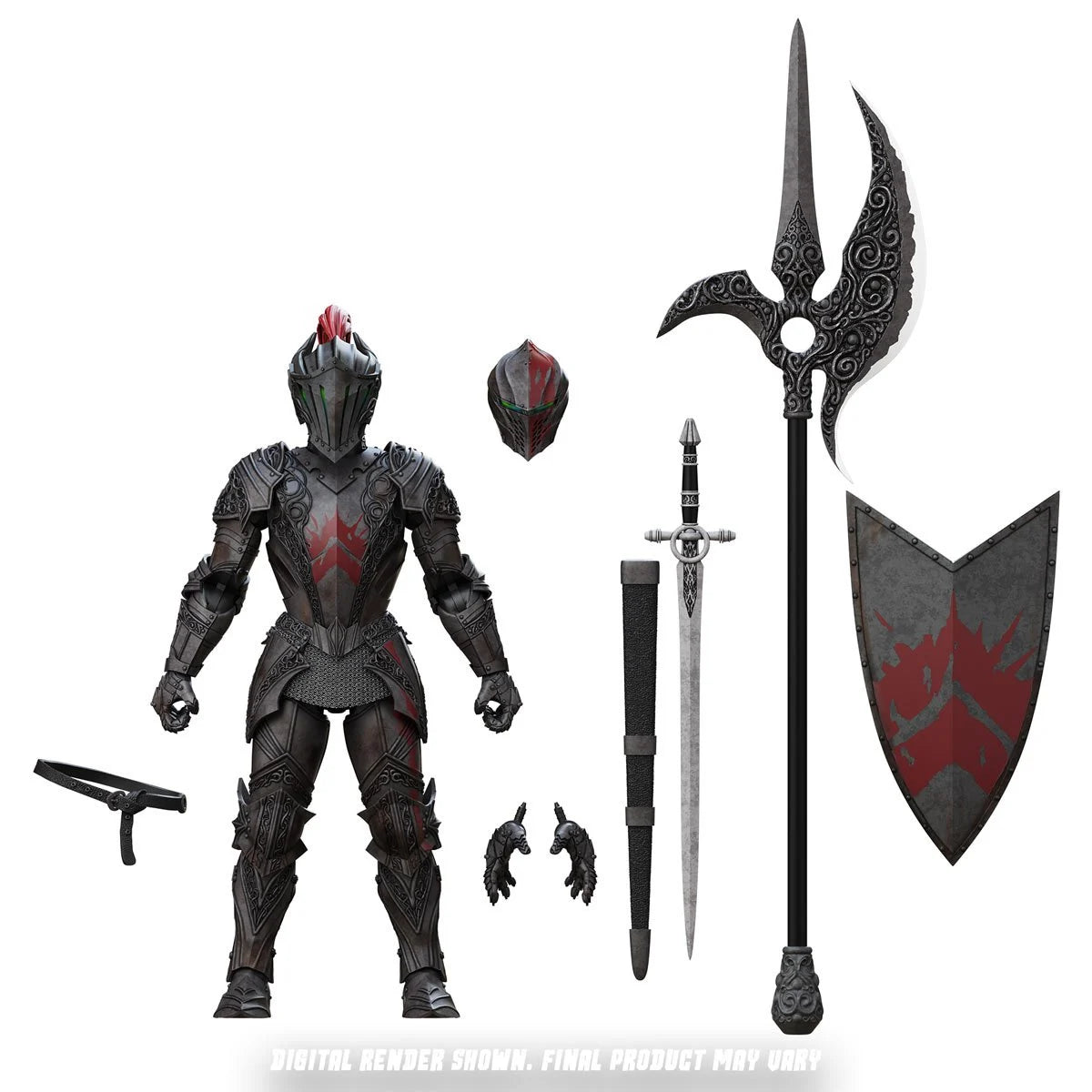Dire Knight 6" Boss Fight Studio Action Figure Epic HACKS Articulated with armor, sword, shield, and accessories