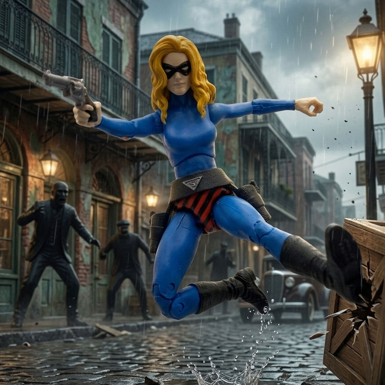 Simulated alt text for The Phantom Julie Walker Hero H.A.C.K.S. 17th Phantom Series Action Figure 1:18th Scale for m4vh1y-be.myshopify.com. You are an expert SEO agent. You will generate an ALT text for this image. <Store_Context> Business Details: - Curated by a passionate collector, ensuring authe...