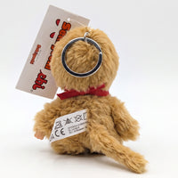 5.5" Monchhichi Keychain Set - Classic Beige Boy & Girl 2-Piece Plush Pack with Metal Rings