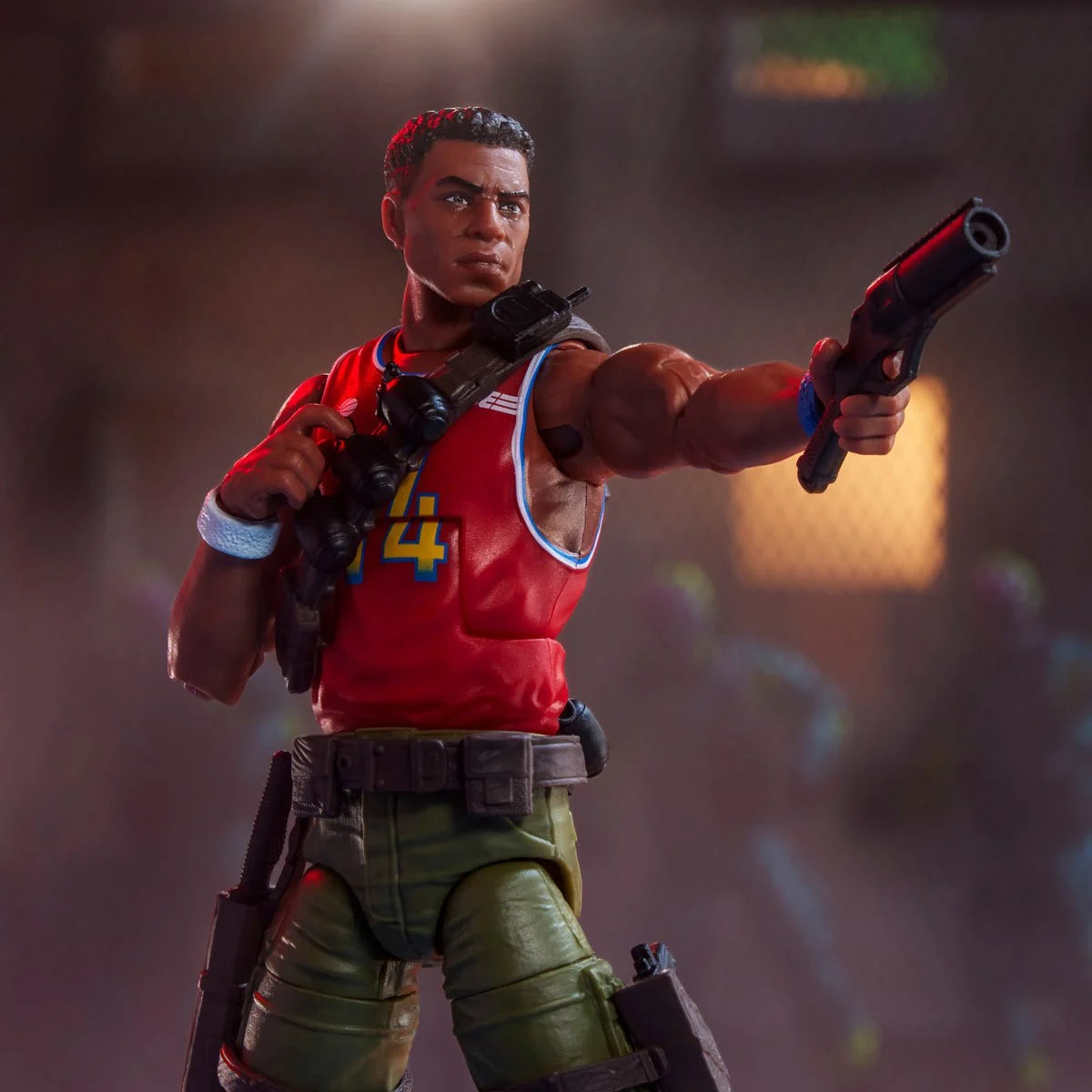 Bradley “Big Lob” Sanders "189" G.I. Joe Classified Series 6 inch Action Figure by Hasbro holding a pistol and rifle