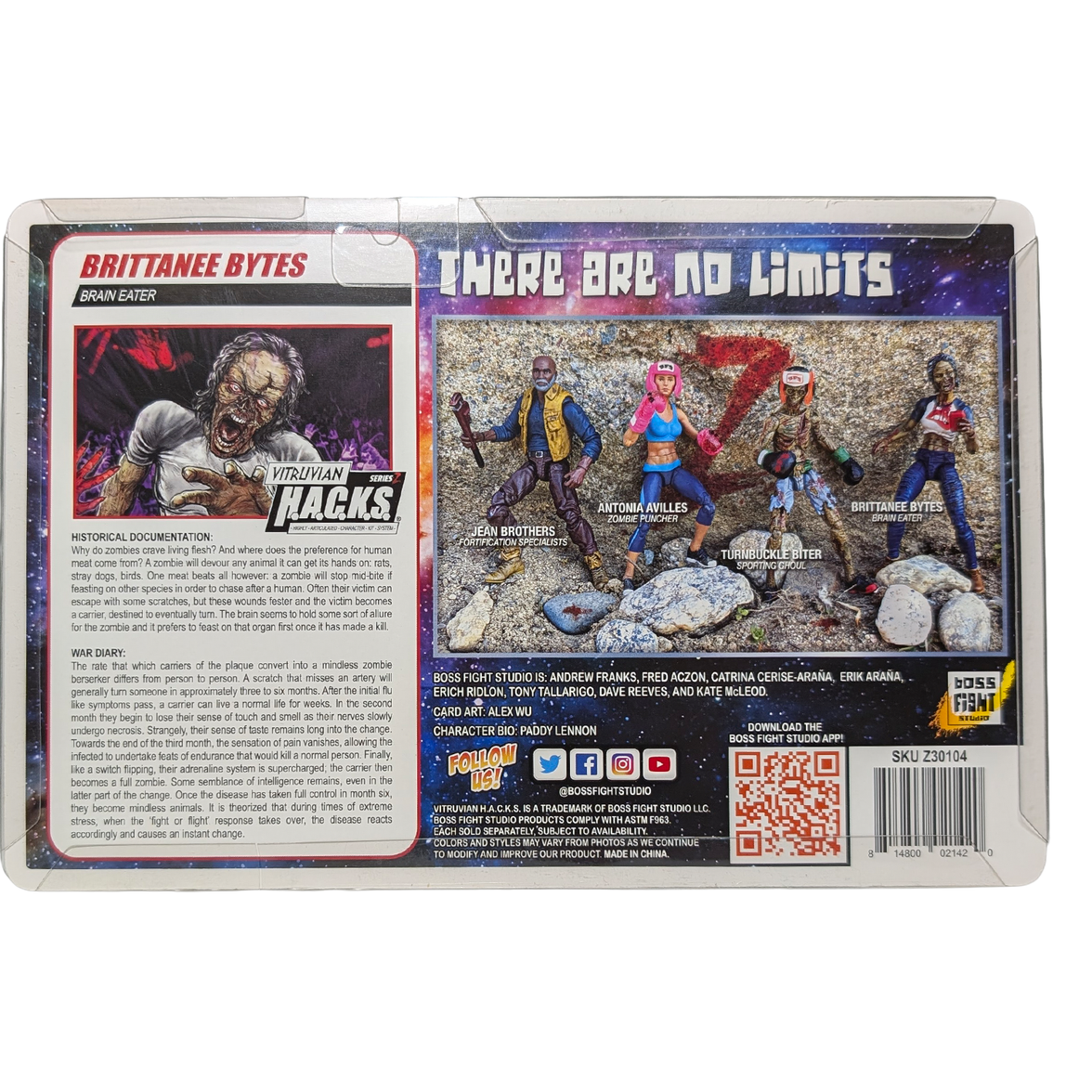 Vitruvian H.A.C.K.S. Series Z Brittanee Bytes 3.75" Action Figure - Brain Eater Zombie