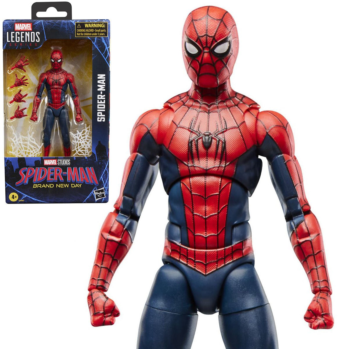 Spider-Man 6-Inch Marvel Legends Spider-Man: Brand New Day Action Figure by Hasbro in red and blue suit with packaging